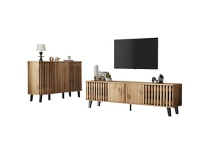 Meuble tv coloris naturel 150 cm OKWISH
