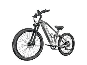 Vtt électrique tout suspendu nathaniel syr03, 27,5 longue autonomie, argenté