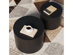 Table basse rond(e) coloris noir <strong>OKMYHOME</strong> <strong></strong>