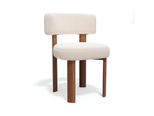 Lot de 2 chaises en velours chenillé crème rich