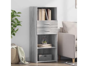 Buffet haut - bahut - meuble de rangement sonoma gris 50x42,5x124 cm bois d'ingénierie