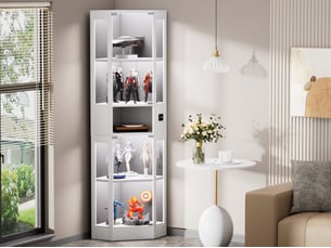 Vitrine coloris blanc 4 étagère(s) BIQZUYA  - 57 cmx165 cm
