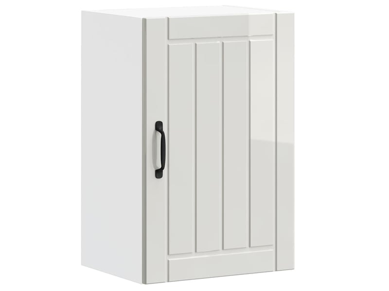 Armoire murale de cuisine lucca blanc brillant bois ingénierie shl4025 - Conforama A