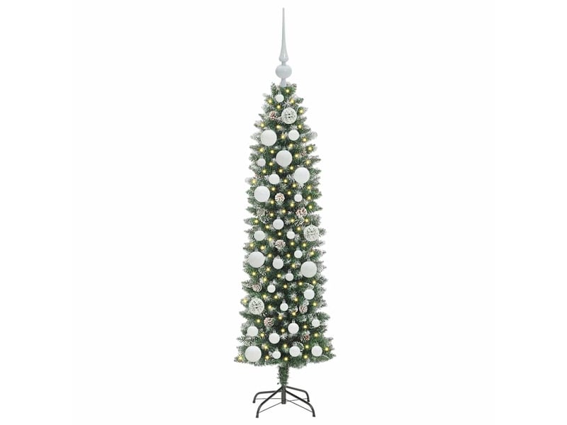  Sapin de noël, arbre de noël artificiel slim vert et blanc 120 cm shl8180  - Conforama C