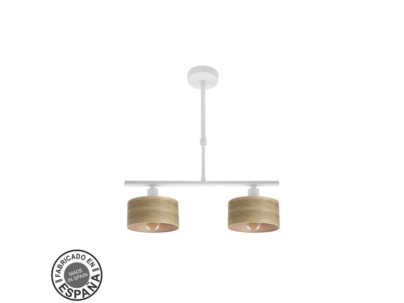  Lampe de plafond fabrilamp gilda blancbois clair 2 x e14 hauteur réglable 39-56 cm 43x14 cm 190352085 - Conforama A