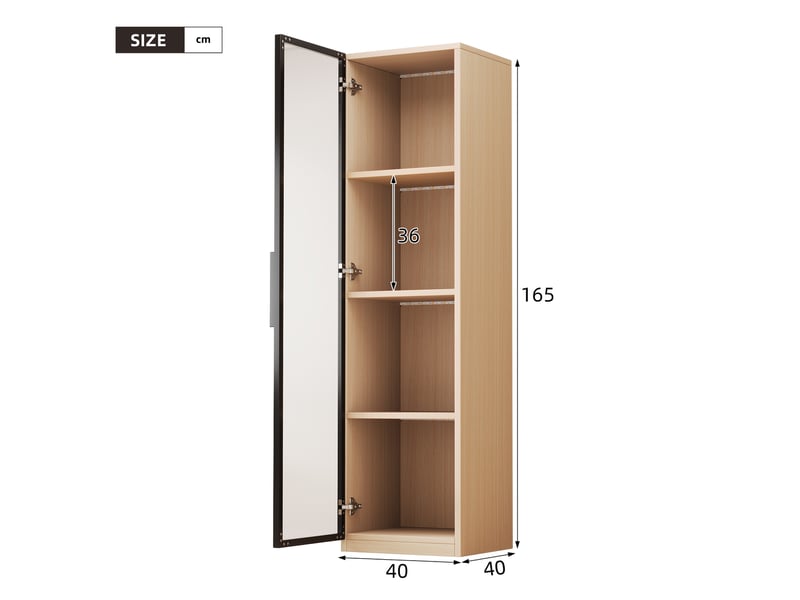  Vitrine bibliothèque 40x40x165 cm avec led multicolore porte en verre trempé mdf effet chêne evarich - Conforama C