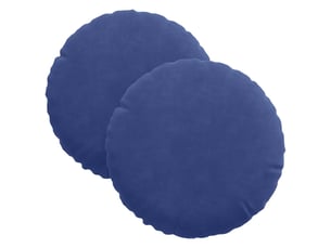 Lot de 2 coussins de siège, coussins décoratifs velours bleu police ø30 x 13 cm cf59882