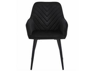 Chaise nana en velours noir avec pieds en métal