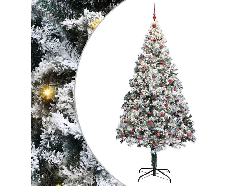  Sapin de noël artificiel, arbre de noël blanc 240 cm pvc, acier et plastique shl5351  - Conforama A