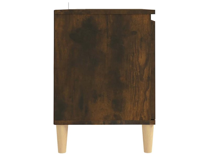  Meuble tv - banc tv - meuble de rangement avec pieds en bois solide chêne fumé 103,5x35x50 cm  - Conforama E