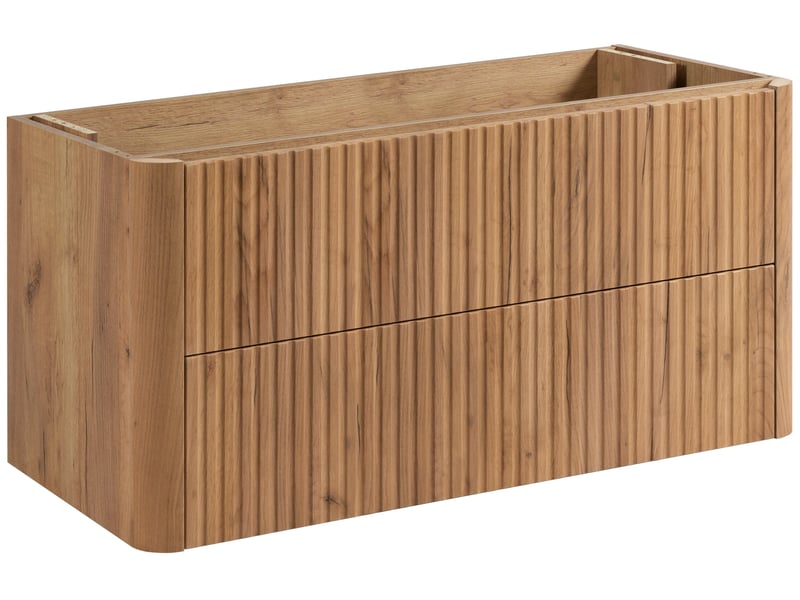  Meuble sous vasque suspendu linea 100 cm chêne craft d'or  - Conforama A