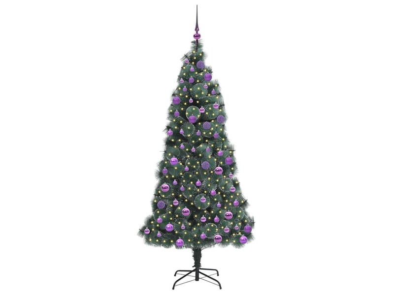 Sapin de noël, arbre de noël artificiel pré-éclairé avec ensemble de boules shl5601 - Conforama C