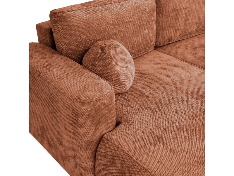  Canapé d'angle moon mini avec fonction couchage, tissu flow, gauche, brique (09)  - Conforama E