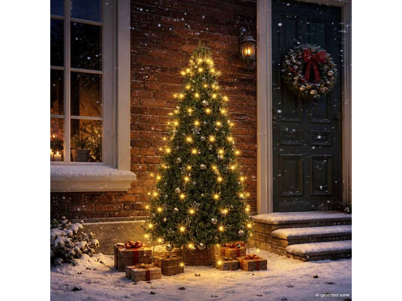  Guirlande lumineuse d'arbre de noël avec 150 led 150 cm cf62435  - Conforama C