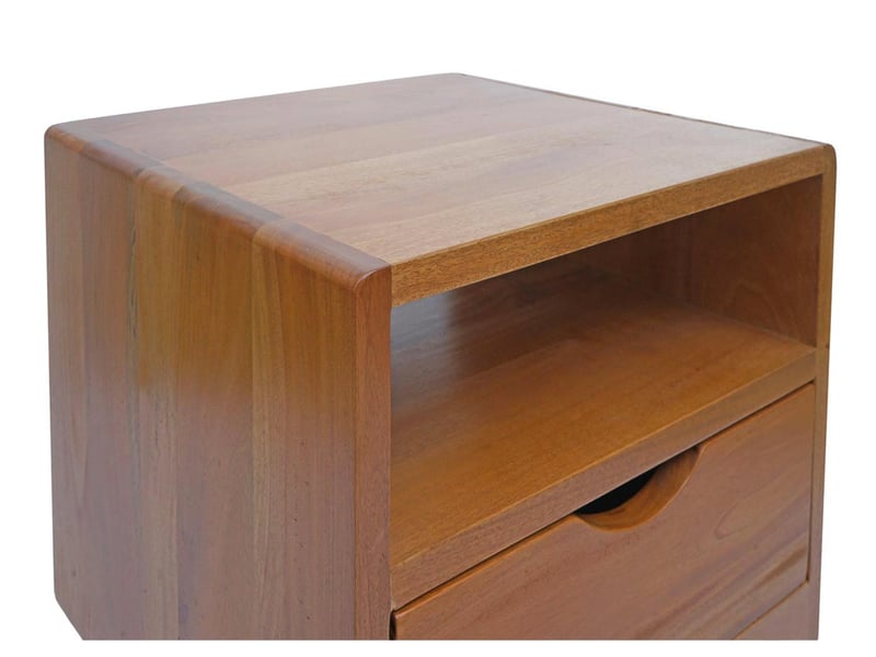  Table de chevet avec tiroir et compartiment ouvert finition résistante bois d’acajou naturel 04_0009144  - Conforama D