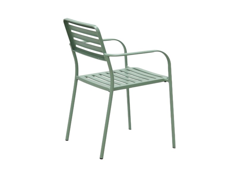 Lot de 2 fauteuils de jardin empilables en métal vert - baca - Conforama D