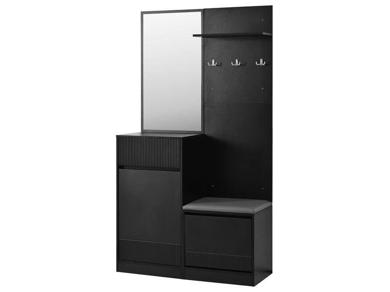  Portemanteau avec banc et rangement noir 105 x 190 cm en mdf  - Conforama D