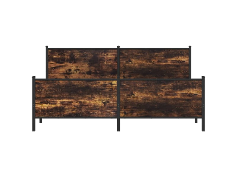  Lit double- lit adulte -  cadre de lit en métal sans matelas chêne fumé 200x200 cm  - Conforama D