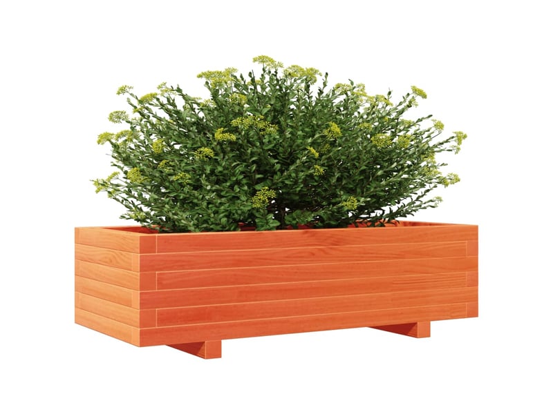  Jardinière - bac à fleurs  marron 90x40x26,5 cm bois de pin massif  - Conforama D