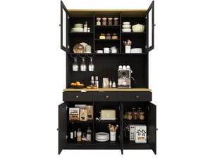 Buffet 5 porte(s) 3 tiroir(s) <strong>HAUSS SPOLE</strong> <strong></strong> - 120 cm coloris noir