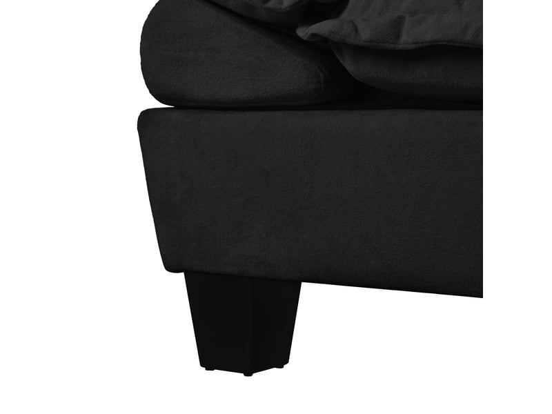 Canapé d'angle modulable convertible en l 4 places 263 cm chenille noire avec ottomane amovible - Conforama D
