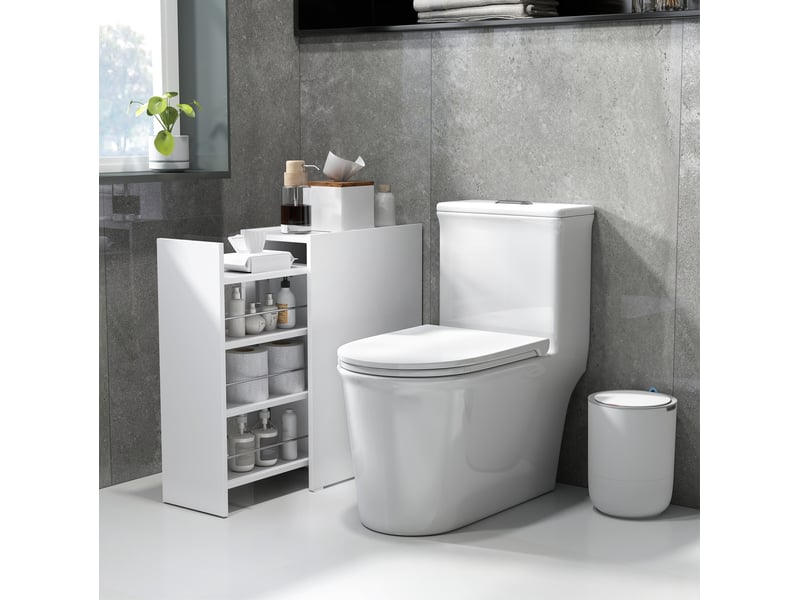  Meuble de salle de bain étroit à roulettes 47 x 25 x 66,5 cm blanc cravdom  - Conforama B