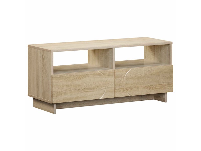  Meuble tv moderne, banc tv 90x34,5x40 cm chêne sonoma bois d'ingénierie shl49068  - Conforama A