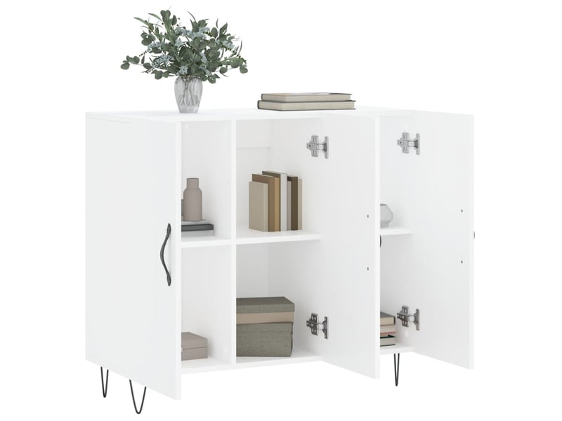  Buffet - bahut - meuble de rangement blanc 90x34x80 cm bois d'ingénierie  - Conforama D