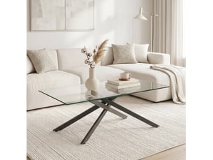 Table basse rectangulaire coloris noir <strong>CHICFURN</strong> <strong></strong> - 60 cmx100 cm