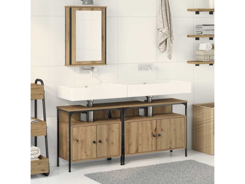 Ensembles de salle de bain, meubles de salle de bain 3 pièces marron 80 x 30 x 60 cm cf64781 - Conforama B