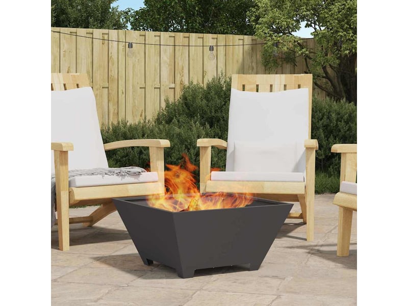  Brasero exterieur, foyer camping noir 60x60x30 cm acier patiné shl59887  - Conforama B