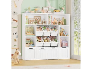 Bibliotheque coloris  blanc  G FORM  - 125 cm x 121.5 cm