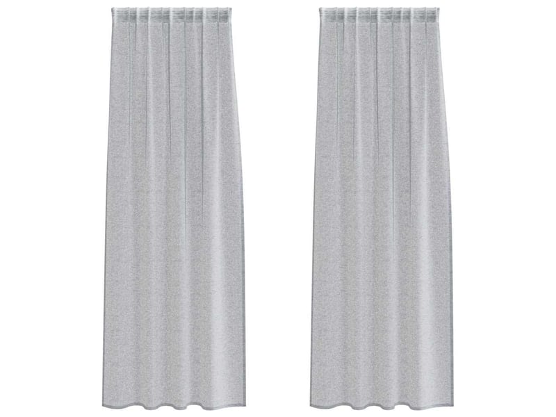  Lot de 2 rideaux en voile, voilage gris foncé 245 x 140 cm polyester cf43929  - Conforama A