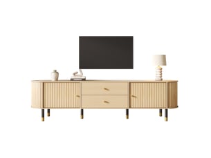 Meuble tv coloris bois clair 180 cm <strong>WISHDOR</strong> <strong></strong>