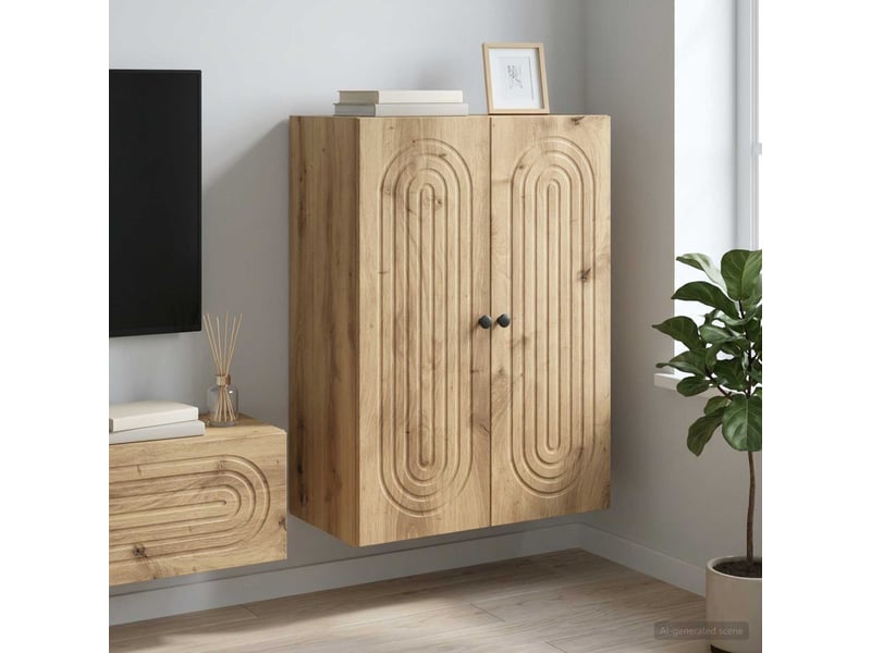  Armoire murale salon, meuble de rangement 66 x 34,5 x 90 cm bois d'ingénierie shl1462  - Conforama B