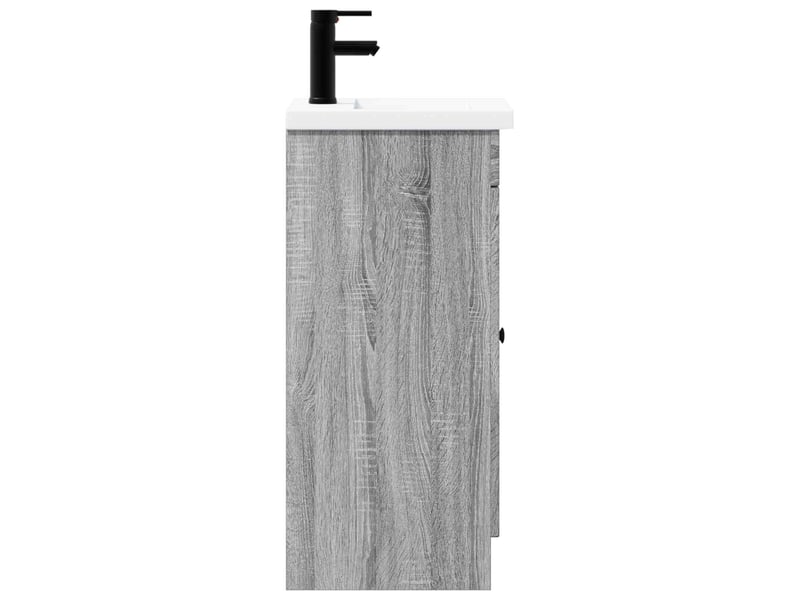Meuble salle de bain avec évier, meuble de rangement sonoma gris shl9673 - Conforama E