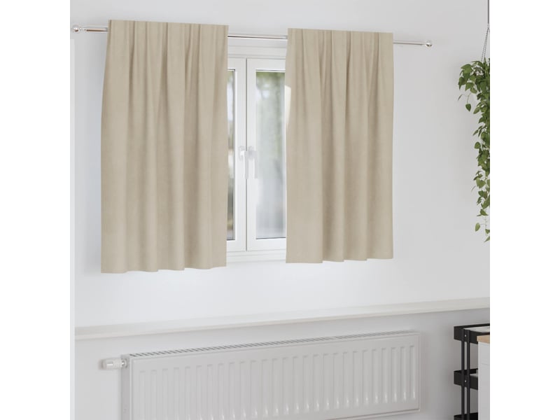  Lot de 2 rideaux, rideaux de fenêtre crème 140 x 140 cm velours cf44016  - Conforama B