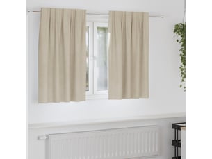 Lot de 2 rideaux, rideaux de fenêtre crème 140 x 140 cm velours cf44016
