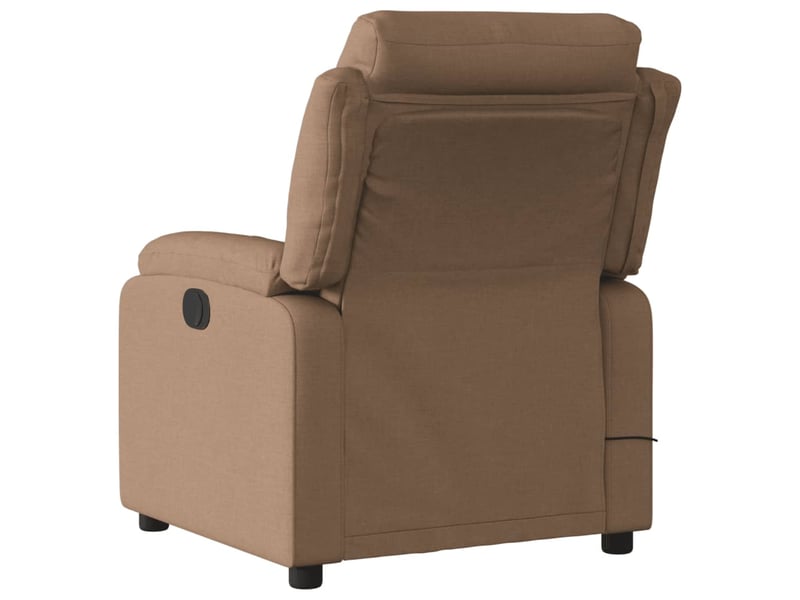  Fauteuil de relaxation fonction massage et inclinable fonction d'inclinaison électrique en tissu marron dec027789  - Conforama D