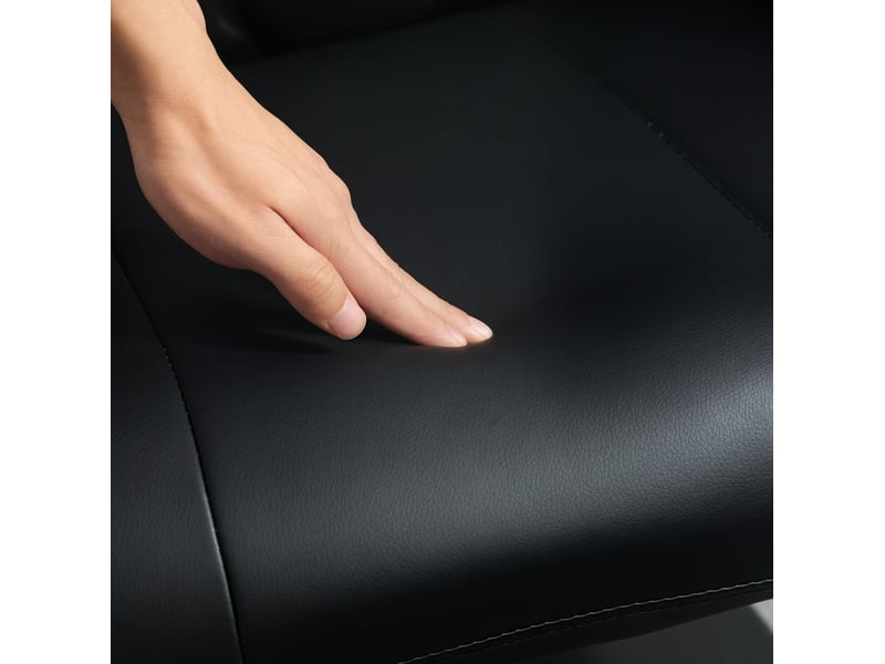 Fauteuil relax inclinable 360° noir en similicuir avec repose-pieds - Conforama E