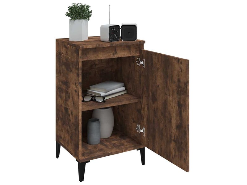  Table de chevet - cabinet de chevet - table de nuit chêne fumé 40x35x70 cm bois d'ingénierie  - Conforama C