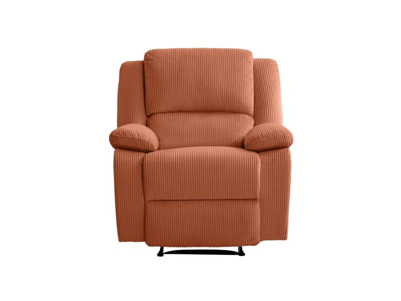 Relaxxo - fauteuil relaxation manuel leo en velours côtelé - terracotta LÉO - Conforama D