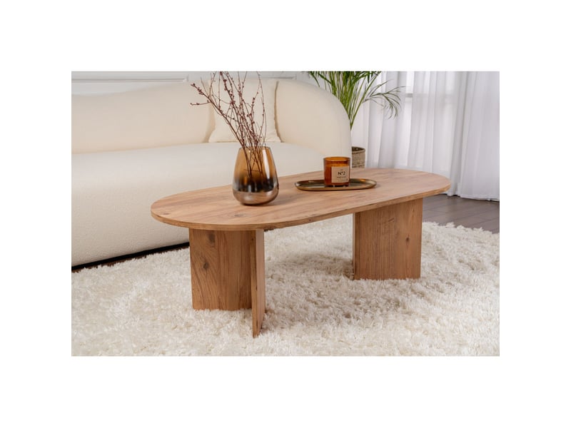  Table basse de salon en bois mdf mélaminé pin atlantique 119 x 60 x 40 cm  - Conforama A