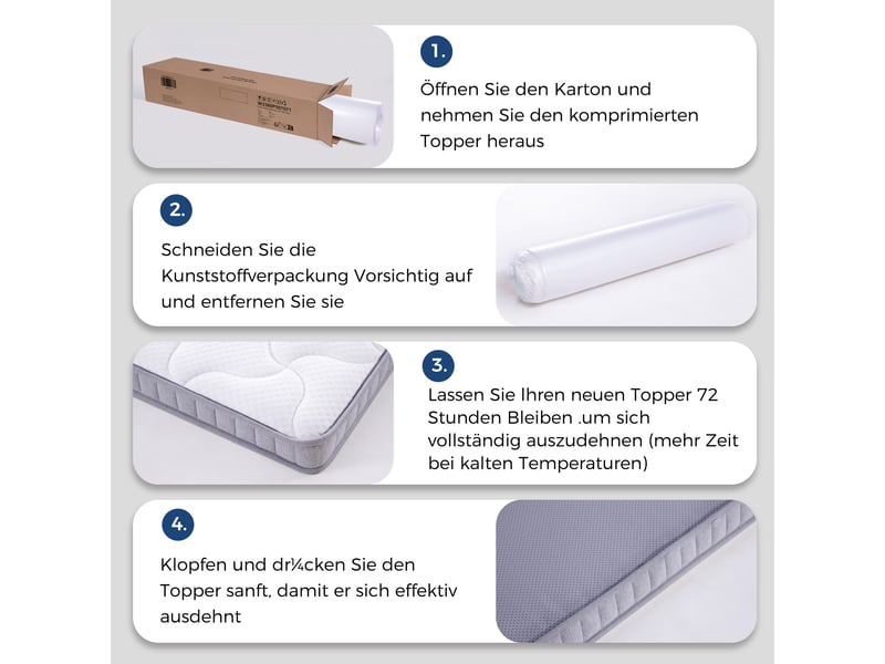  Matelas à ressorts ensachés 90 x 200 x 10 cm h3 - 7 zones, pour canapé-lit et lit pliant, certifié oeko-tex  - Conforama E