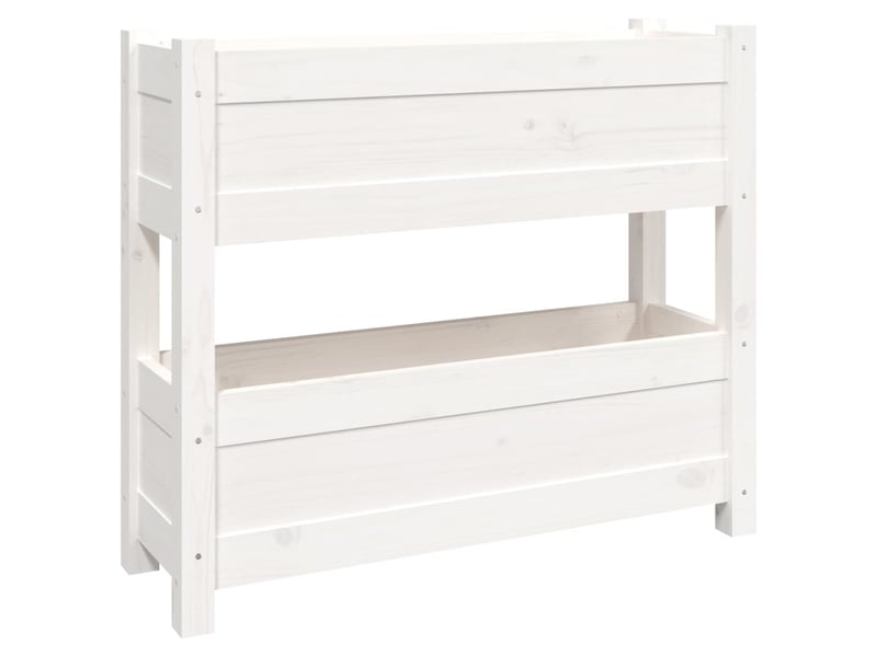  Jardinière - bac à fleurs blanc 77x25x66 cm bois massif de pin  - Conforama A