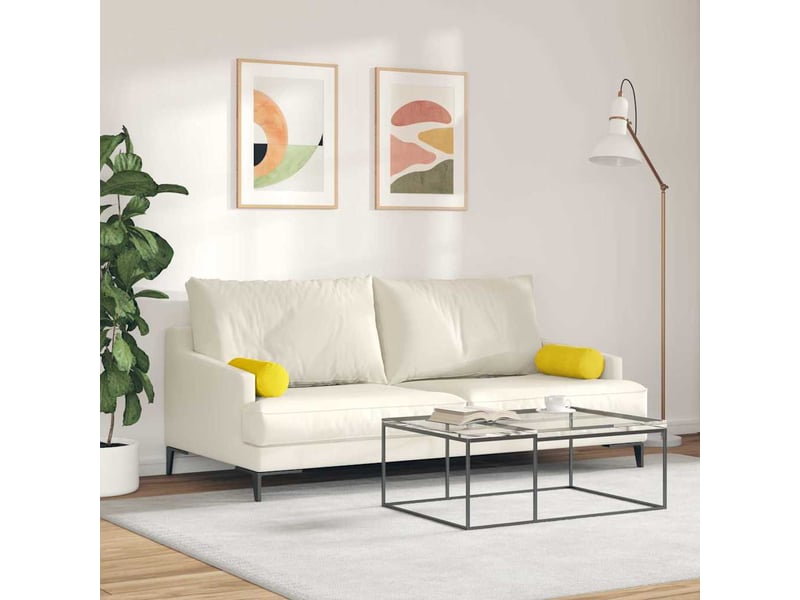  Lot de 2 coussins d'accent, coussins décoratifs, coussins lombaires jaune ø 15 x 40 cm cf56741  - Conforama D
