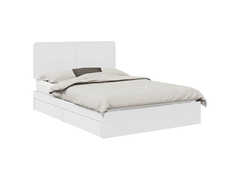  Lit double- lit adulte -  lit de rangement réglable blanc 140 x 190 cm bois d'ingénierie  - Conforama A