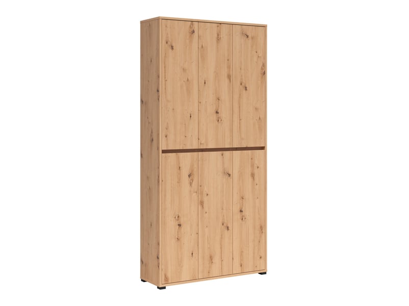  Armoire meuble à chaussures 6 portes coloris chêne artisan - longueur 103 x profondeur 34 x hauteur 210 cm  - Conforama A