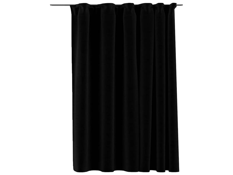  Rideau occultant, rideau black-out d'aspect de lin avec crochets noir 290x245 cm cf43972  - Conforama A