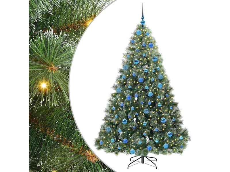  Sapin de noël artificiel, arbre de noël avec 300 led vert 180 cm pe et pvc shl899  - Conforama A